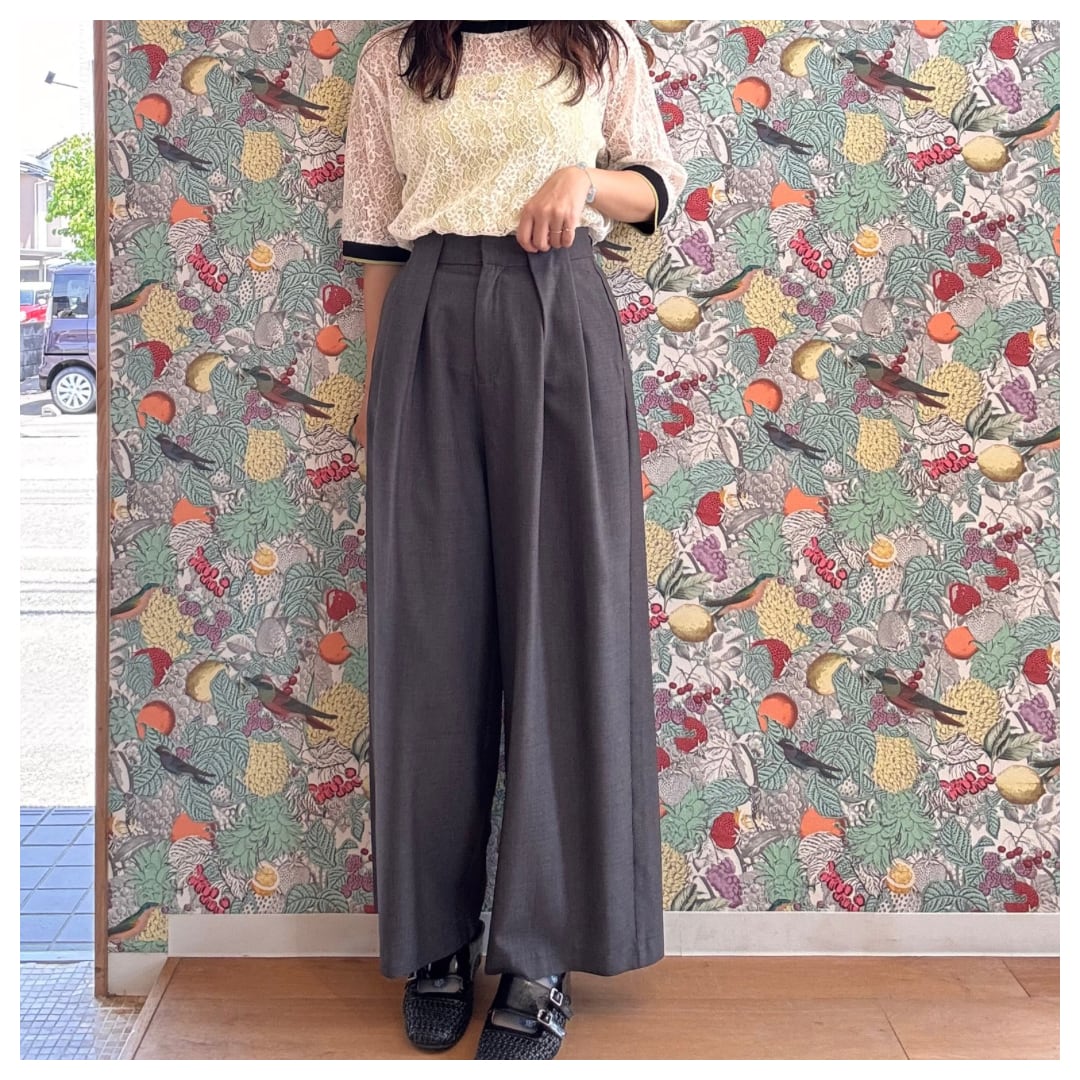 【ante aciem】タックワイドストレートパンツ