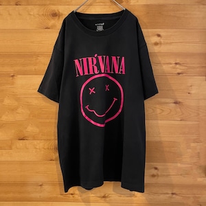 【wall of fame】Nirvana バンドTシャツ ニコちゃん ニルヴァーナ カートコバーン L USA古着 アメリカ古着