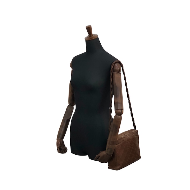 CHANEL シャネル ショルダーバッグ ブラウン ココマーク レザー マトラッセ ツイストショルダー vintage ヴィンテージ オールド 4u7hig