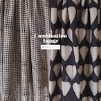 ブロックプリント生地【50cm単位】インド綿 チェック柄 生成り×黒 #57010-BK1