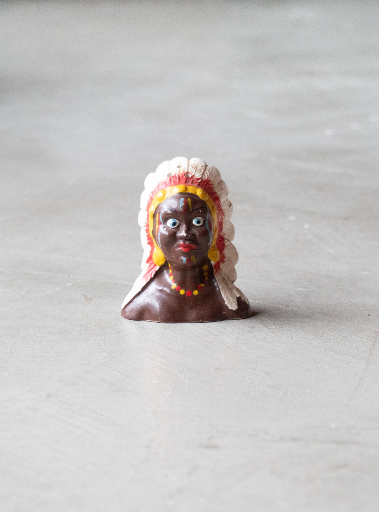 unknown 1960s Indian head salt and pepper shaker