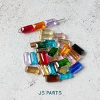 【377GB-M1】10pcsアソート　レクタングルカラフルガラスビーズ　6×12mm