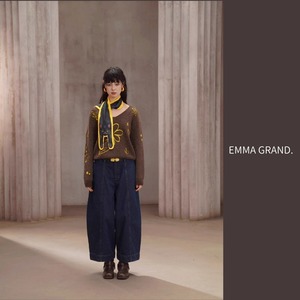 夜の回廊を歩く黒猫のロングスカーフ　E00611