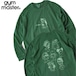 gym master ジムマスター 10oz ピグメントスウェット In My Heart ロンTEE 長袖Tシャツ メンズ レディース コットン100% LOVE&PEACE クルーネック トップス 833773 グリーン