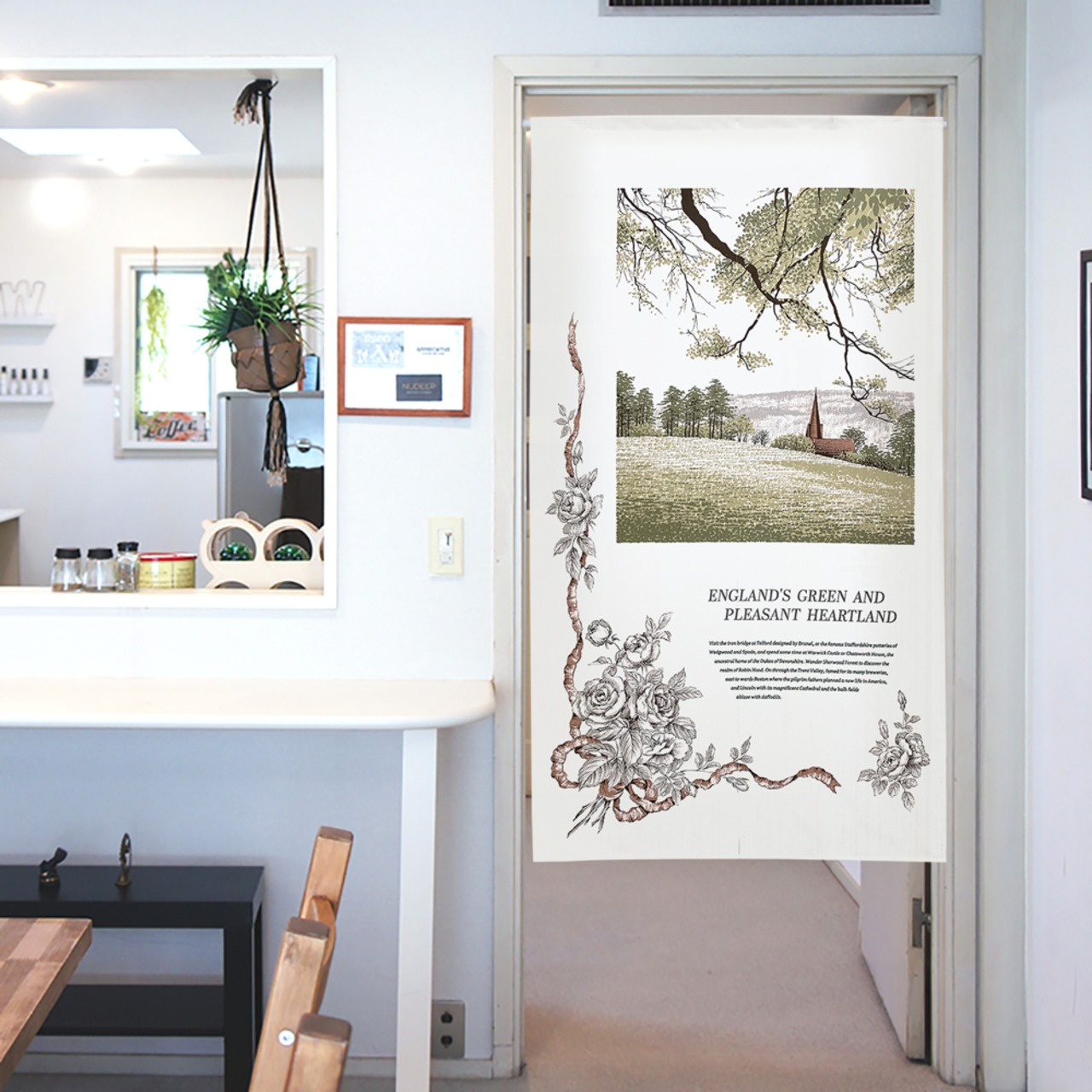 【受注生産】 のれん ENGLAND’S_GREEN 幅85ｘ丈150cm