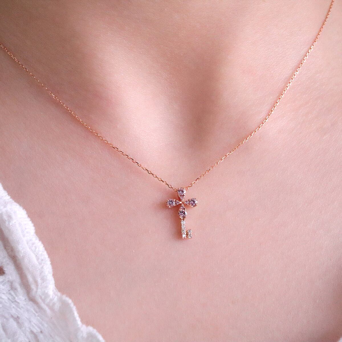 K18PGピンクサファイヤ＆ダイヤネックレス | Sirena Azzurro 