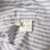 VAZZIE club バジエ ストライプ メガネデザイン 半袖シャツ 48/ホワイト ブルーグレー