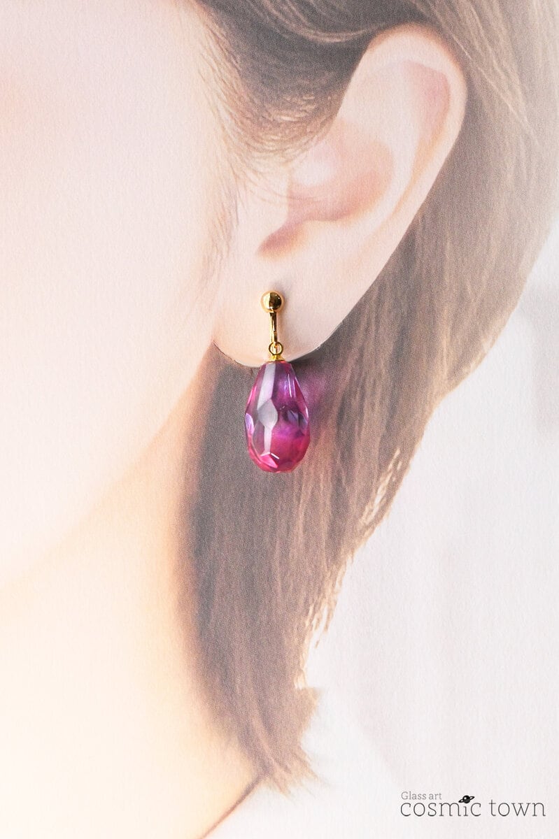 Glass Gem / ガラスの宝石 / イヤリング / ピアス / バイカラー