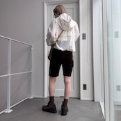 多機能ナイロンWジップPK/ホワイト