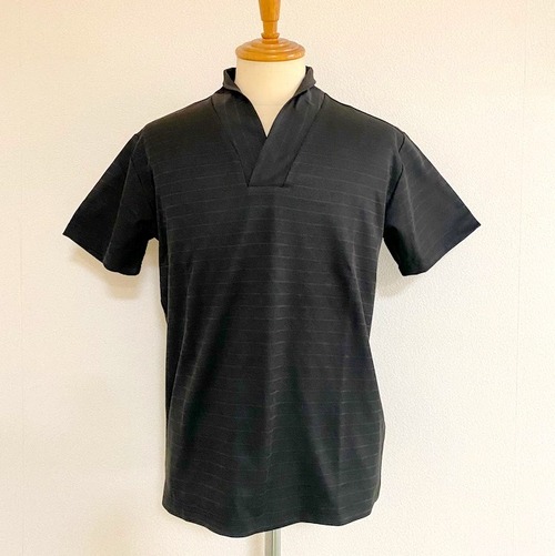 Shawl Collar Polo Shirts　Black