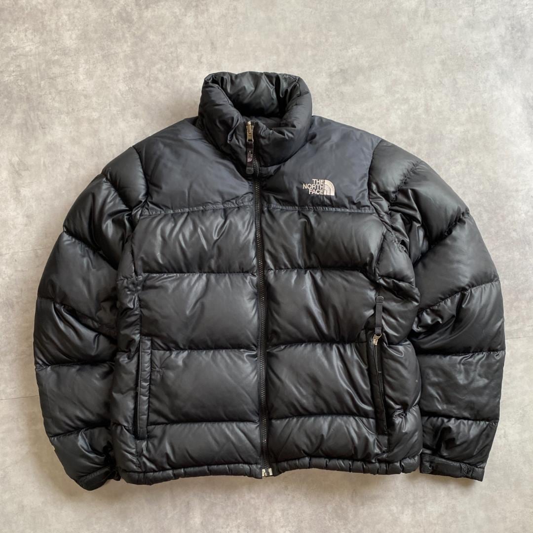ノースフェイス ヌプシ ダウンジャケット ブラック 黒 刺繍 L 12345  