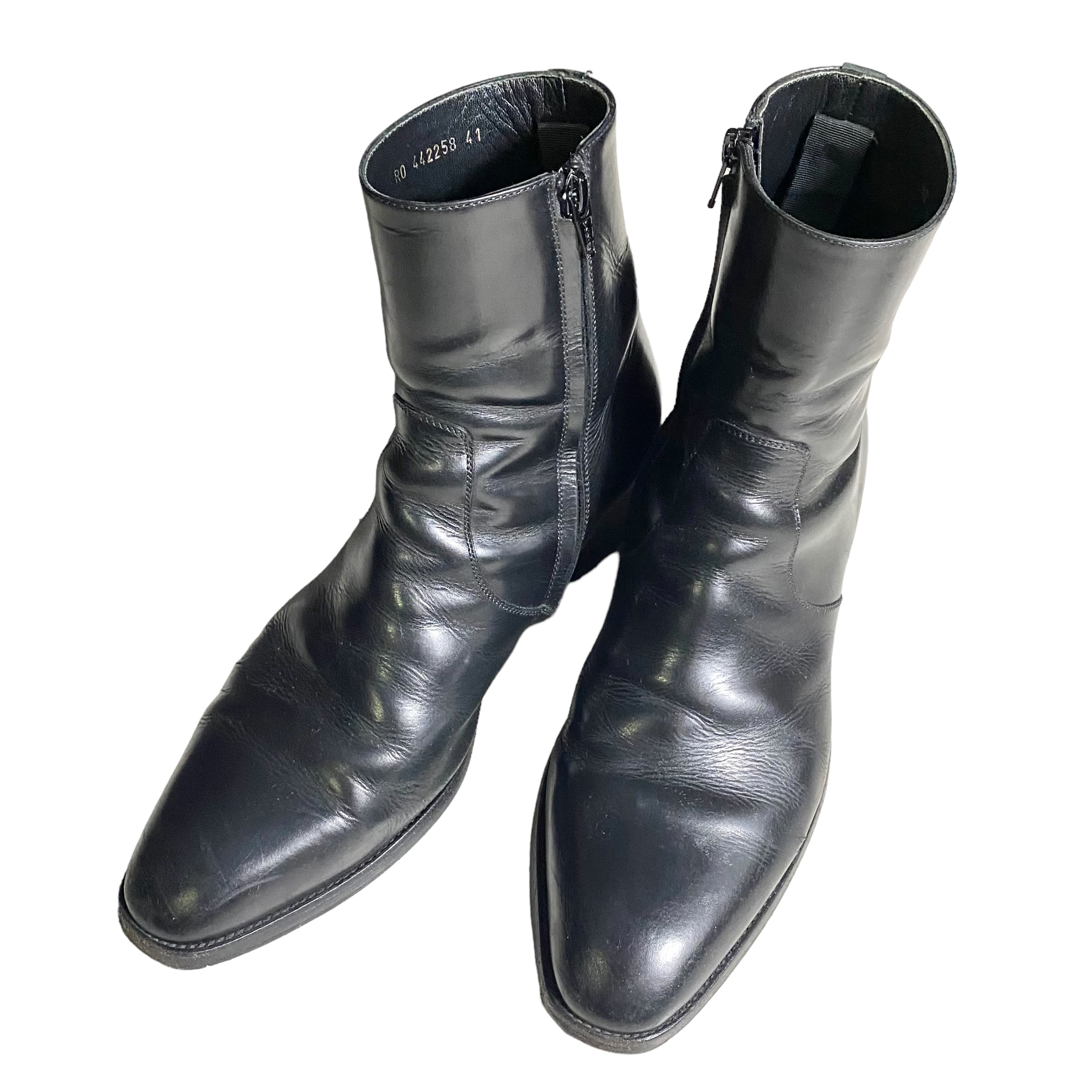 SAINT LAURENT PARIS leather high heel boots | NOIR ONLINE