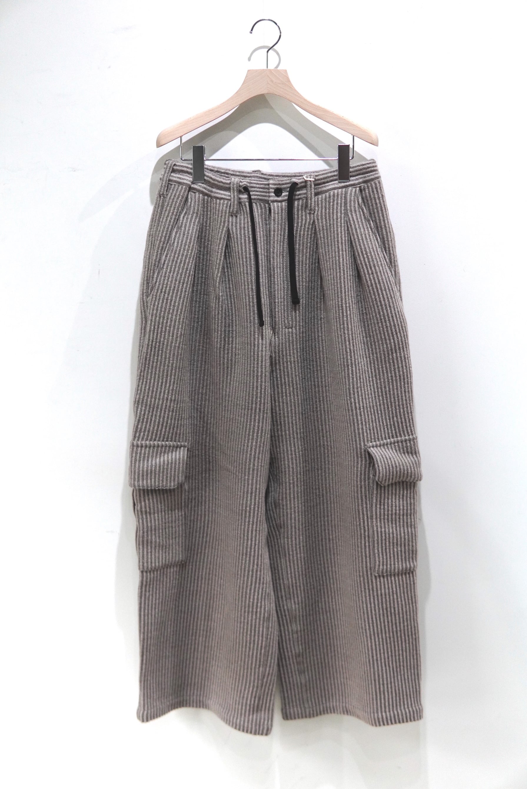 パンツ ANCELLM 25aw SHRINK WOOL WIDE SLACKS SHRINK WOOL WIDE SLACKS(BLACK) – ANCELLM