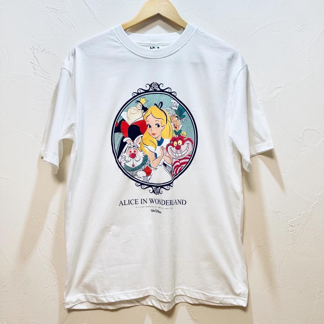 Disney☆Tシャツ 不思議の国のアリス フリーサイズ 白 コットン100 