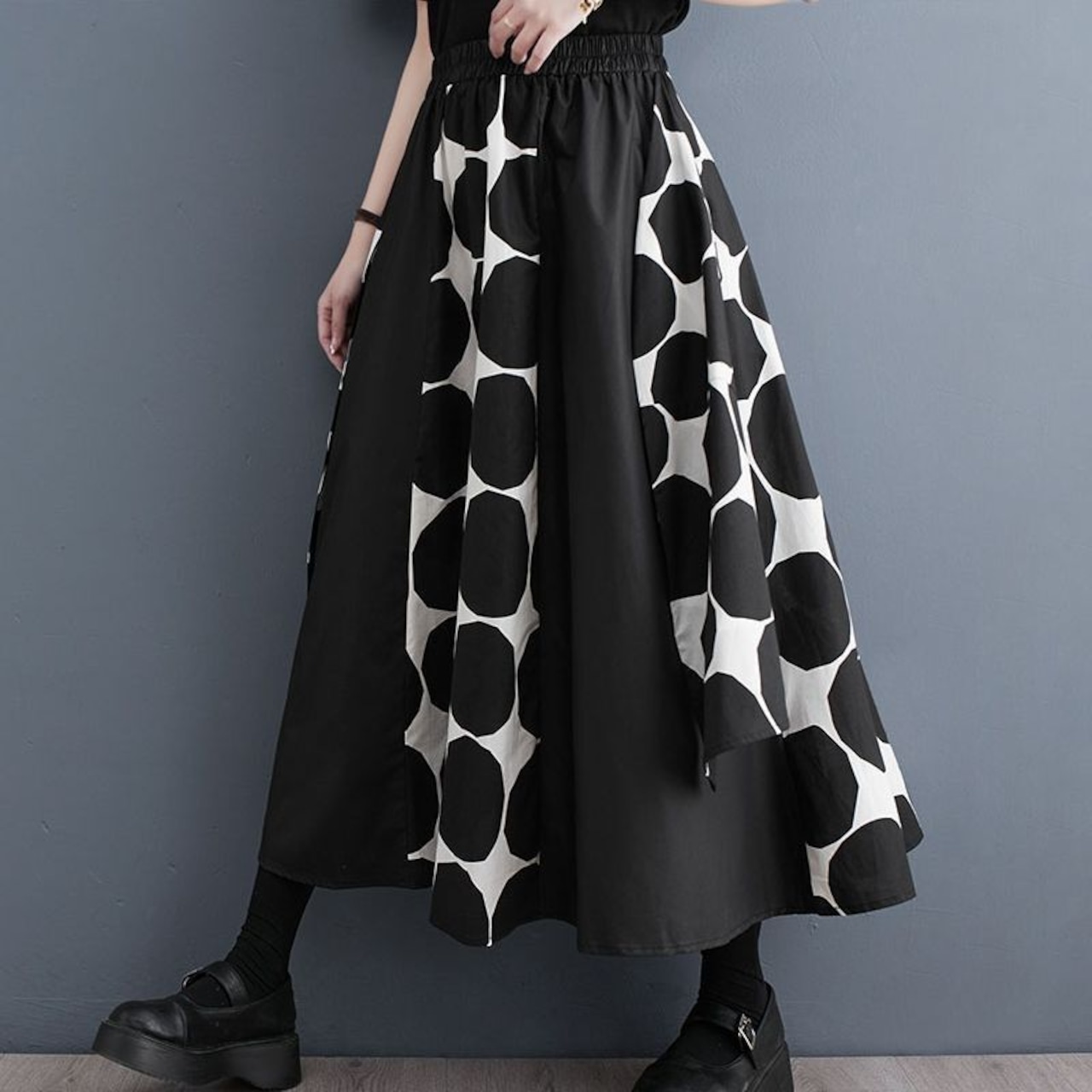 ドット アシンメトリー スカート 00246