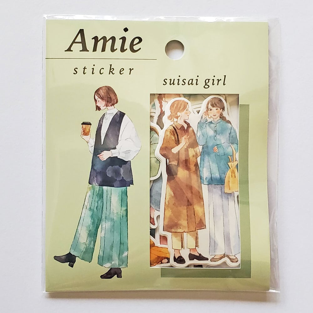 アミ ステッカーシール 82552 suisai girl 水彩ガール | hacohalu 紙