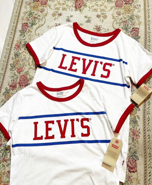 dead stock Levi's logo ringer T -shirts【L】