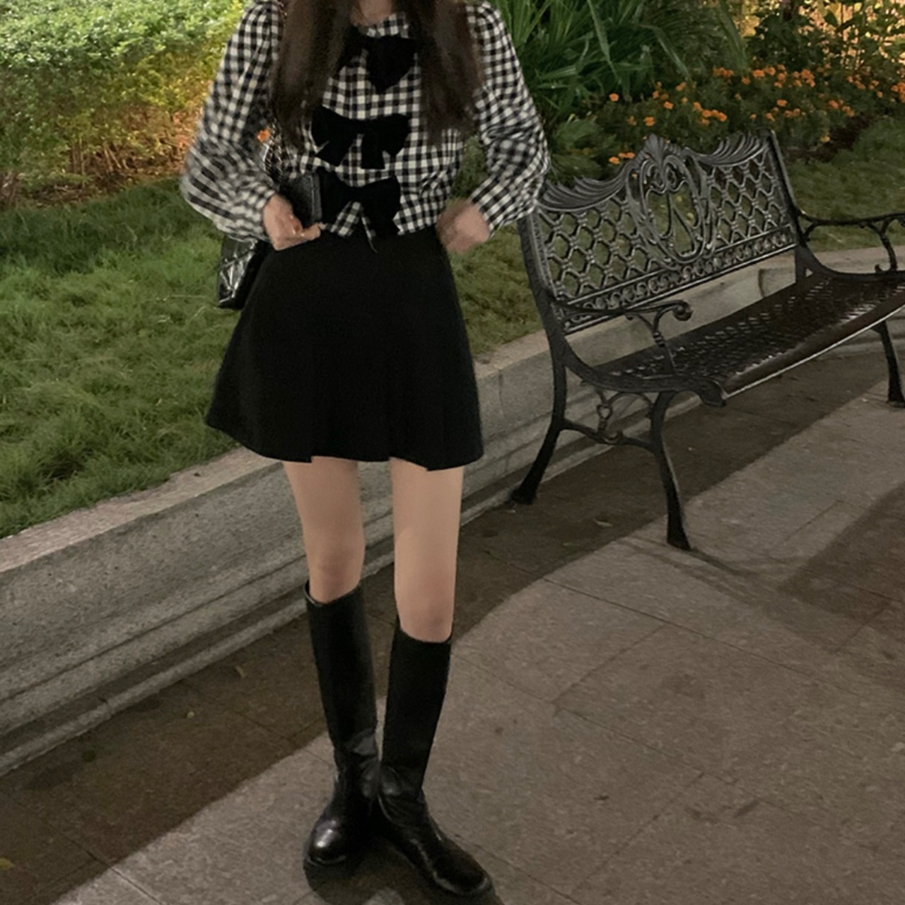 ギンガムリボンブラウス LK630