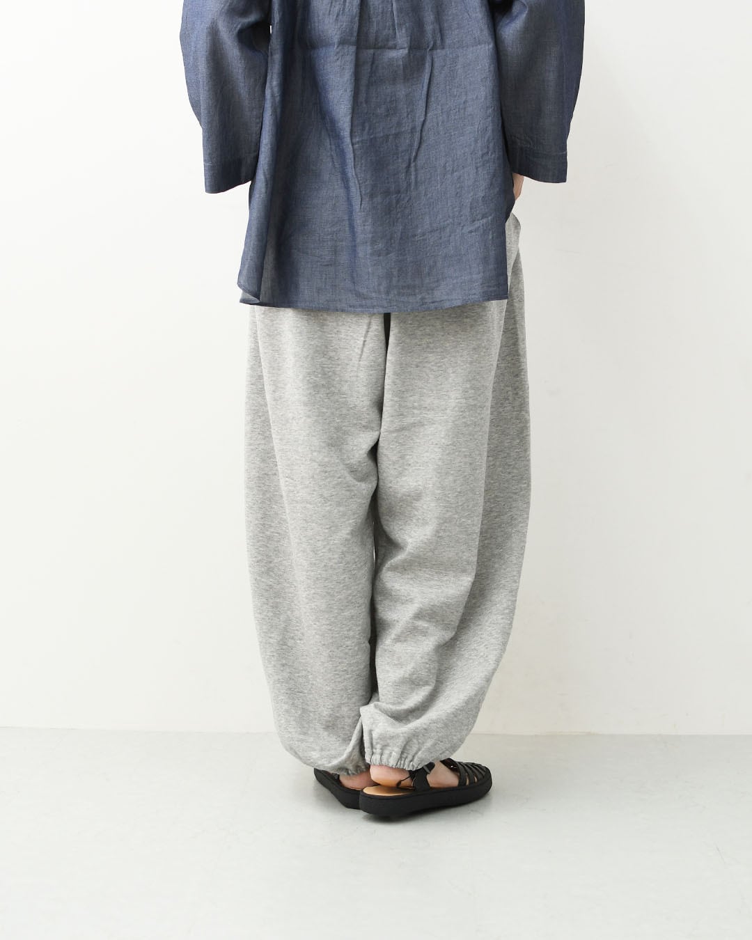 mizuiro ind [ミズイロ インド] fleece drawstring hem PT [1-260104