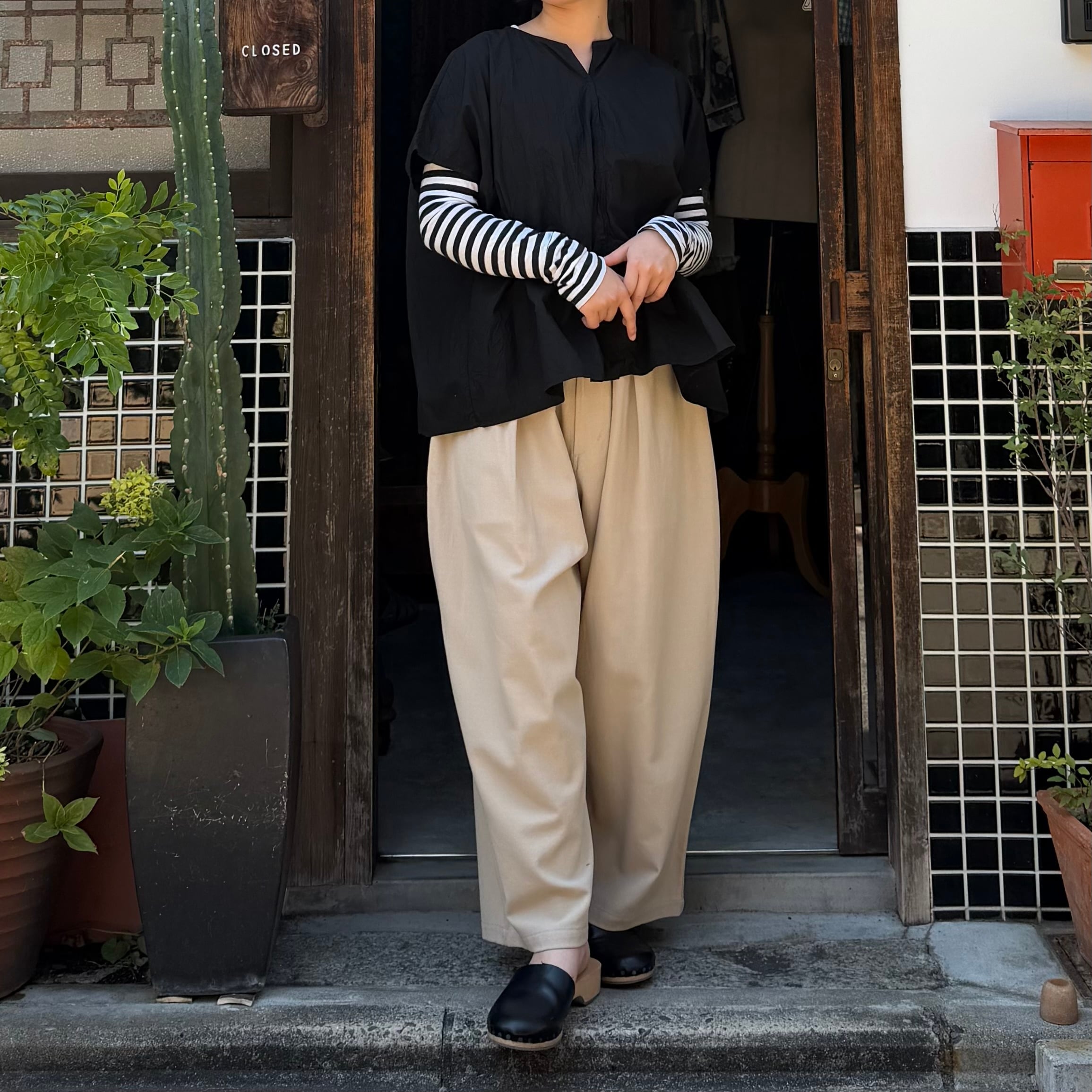 R&D.M.Co-/OLDMAN'S TAILOR / S. C. G. D. PULLOVER BAGGYBLOUSE シュリンクコットンガーメントダイ プルオーバーバギーブラウス #8232