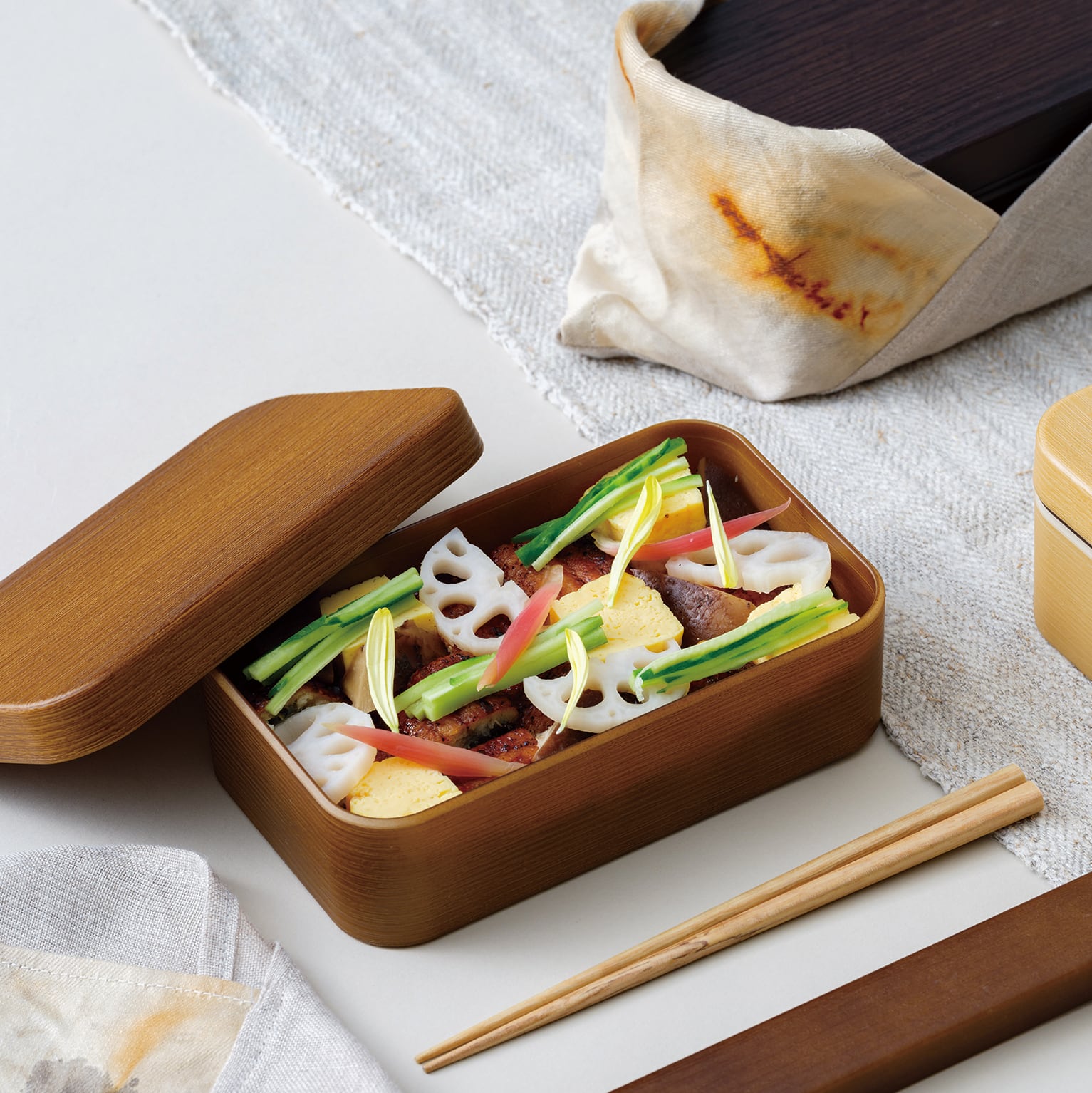 Woody plus お米がくっつきにくい弁当箱 木目小判弁当 L（ウッディ
