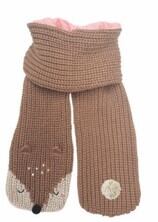C2096B-Doris Deer Knitted Scarf 3-10 Years -BROWN