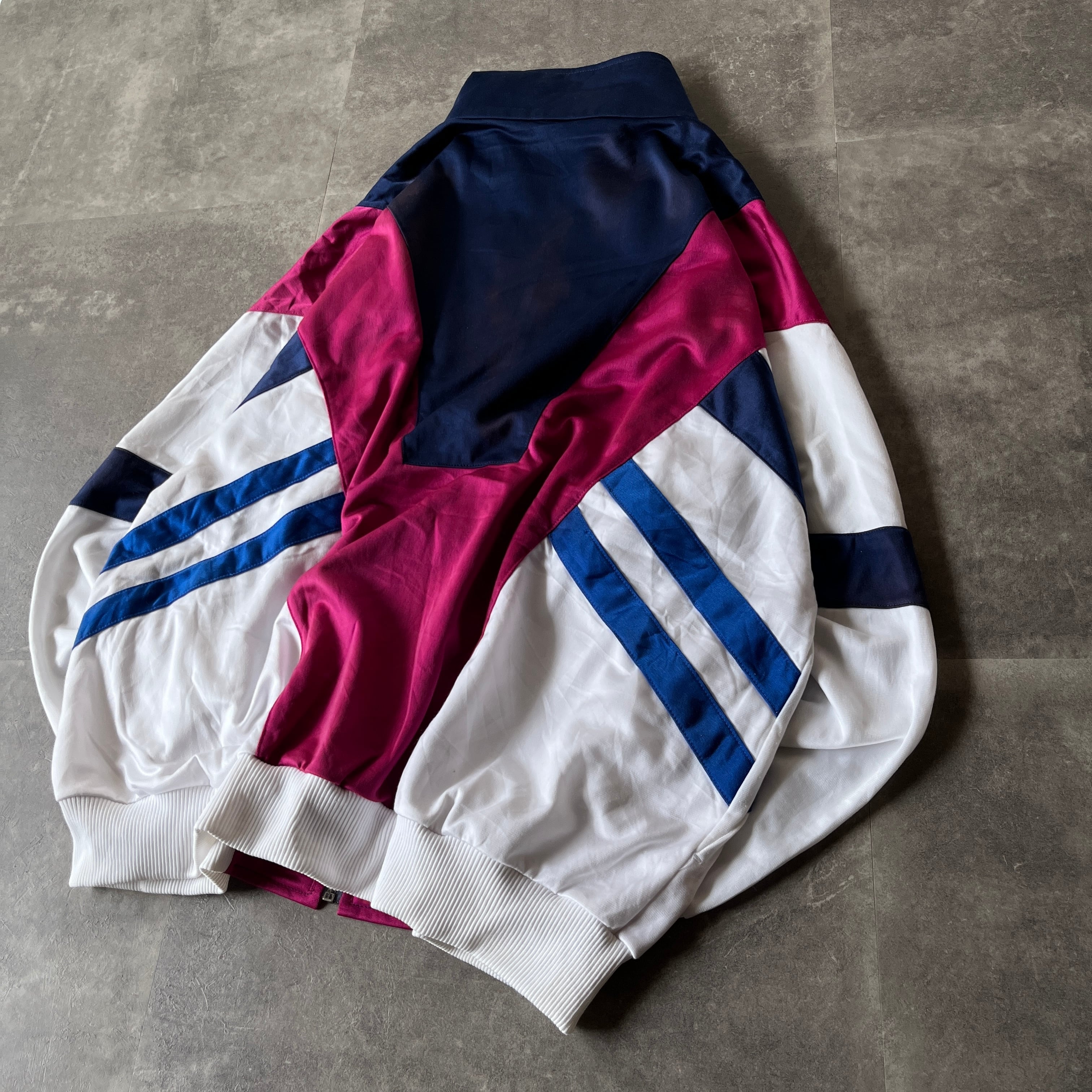 80-90s adidas トレフォイル トラックジャケット ネイビー XL相当 A127