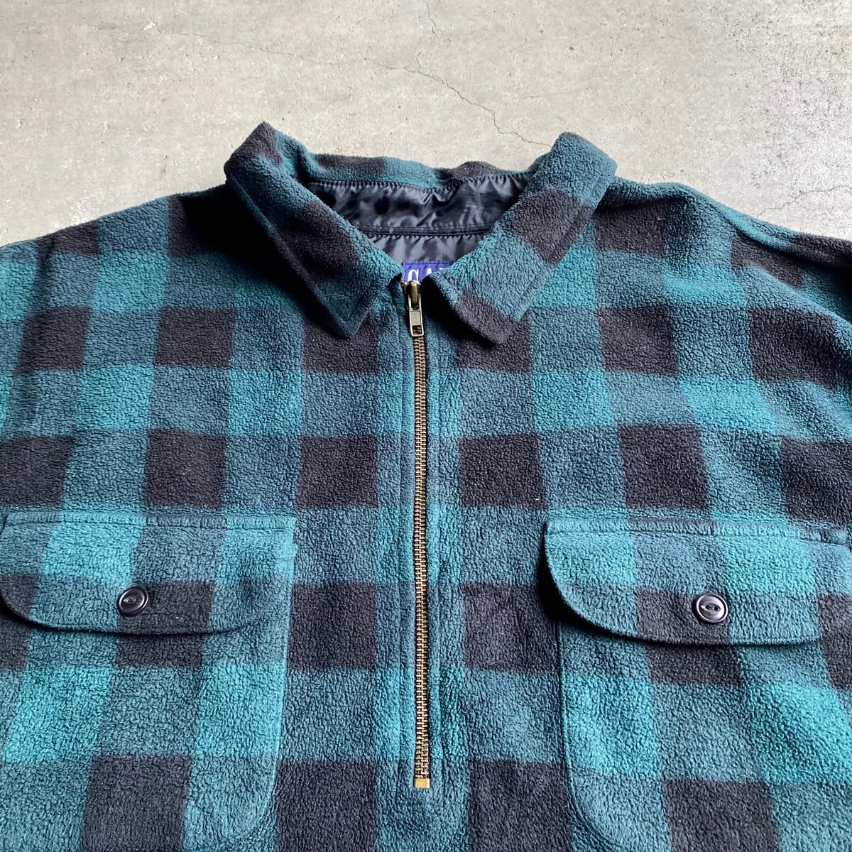 90年代 OLD GAP オールドギャップ チェック柄 ハーフジップ フリース 