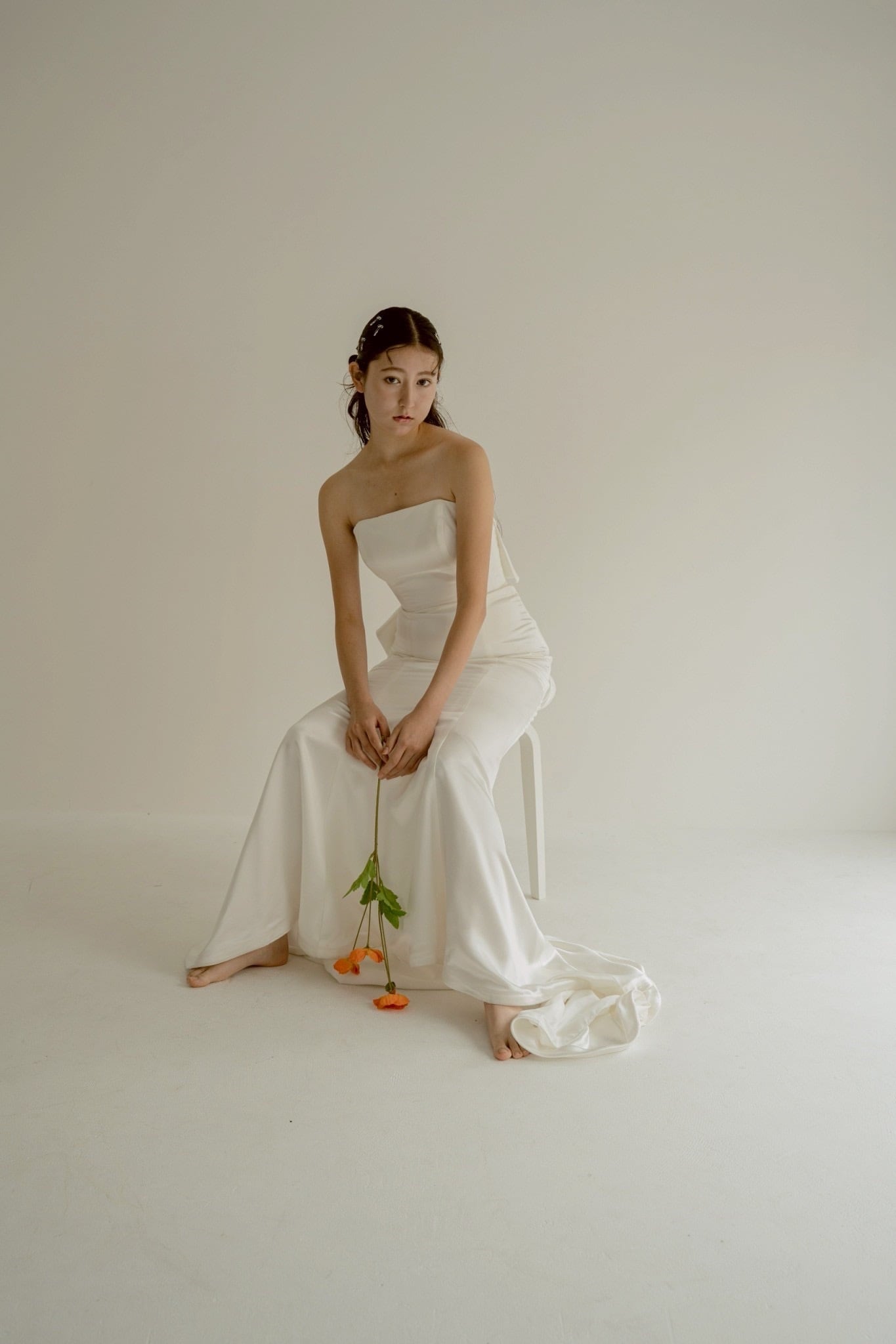 レンタル:シルクサテンマーメイドドレス(サンプル5号)B | みんなのドレス