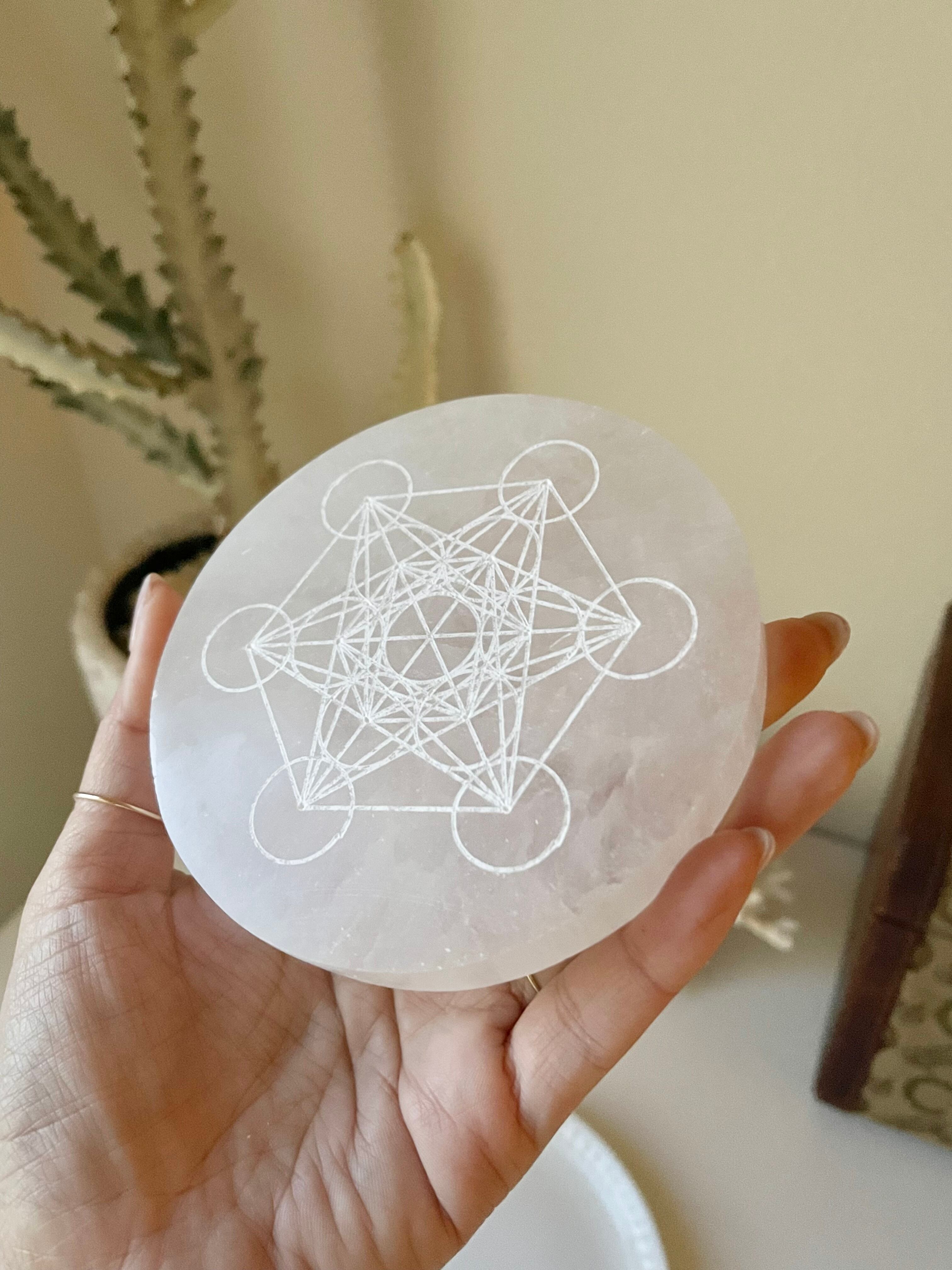 セレナイトプレート(メタトロンキューブ)10cm