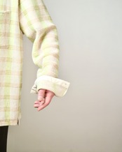 MAYKAM - SHEERCHECK KNIT SHIRT : beige