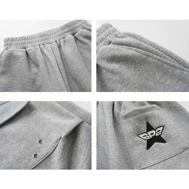 simple grey cropped pants　グレーシンプルクロップドパンツ　J2091