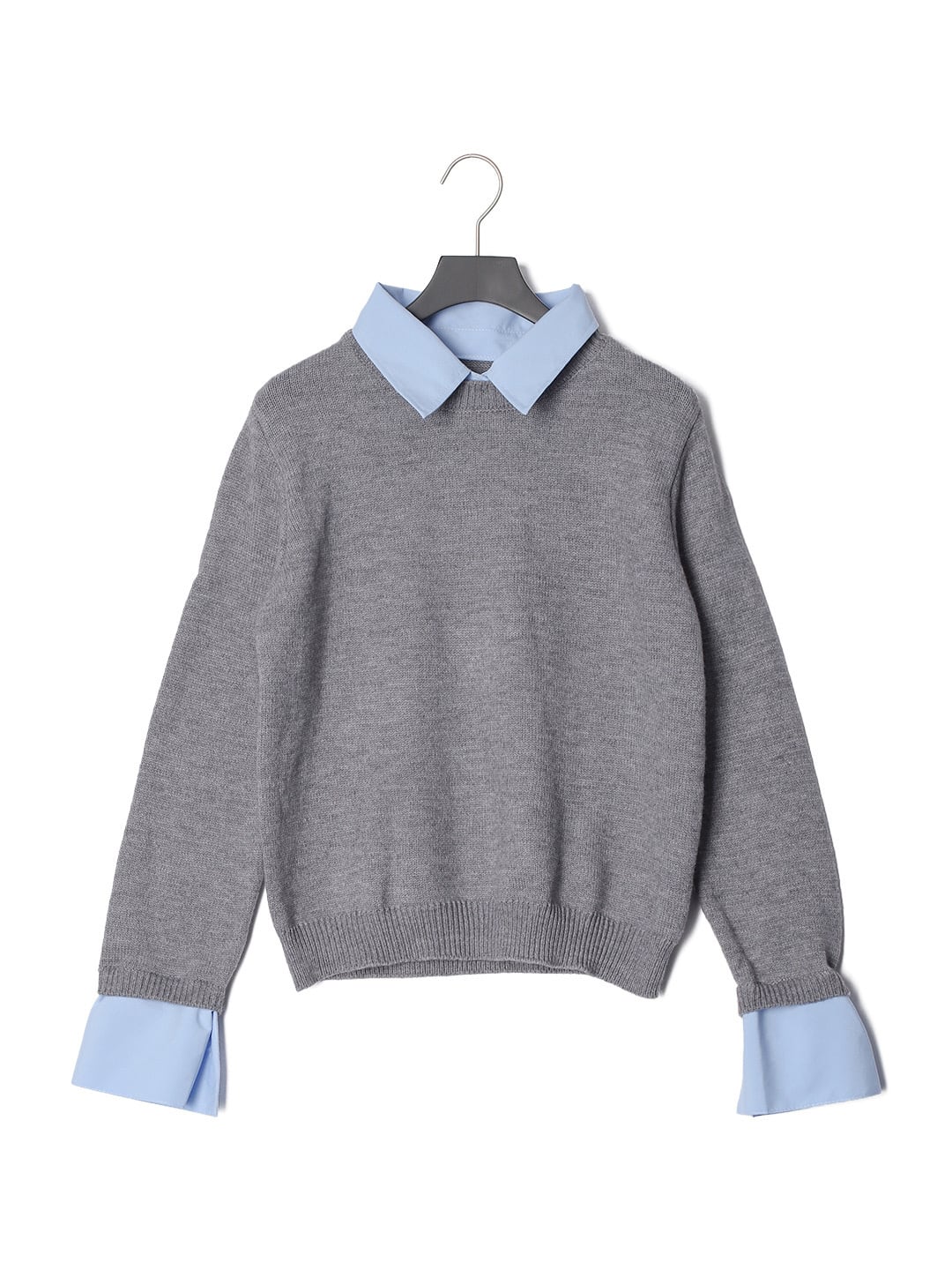 motté モッテ フェイクカラーコントラストニット/ グレー