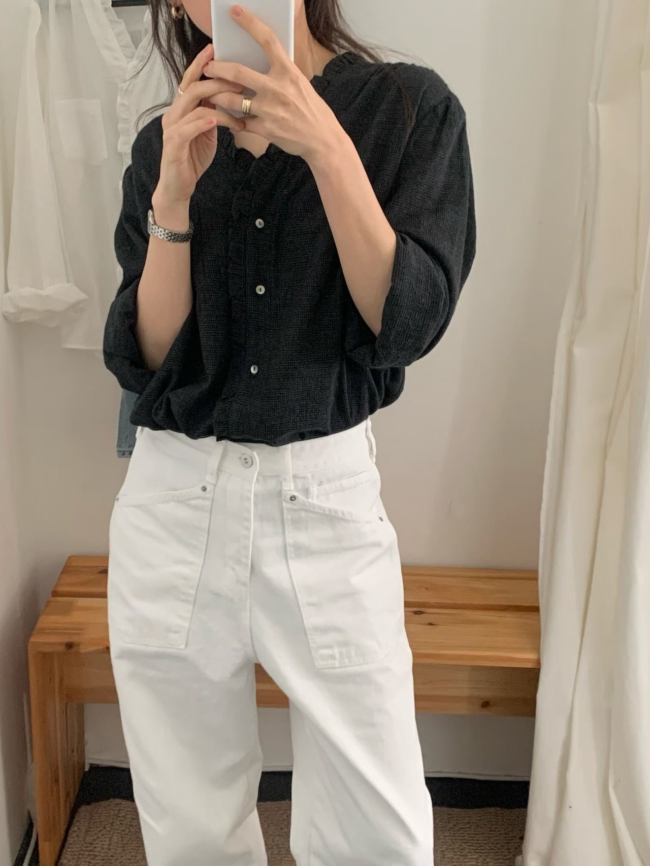 (予約) taffeta / Mono ruffle blouse 2color