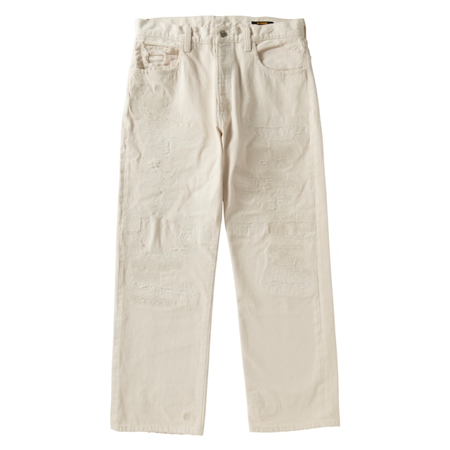 DAMAGED WHITE DENIM PANTS