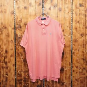 90s ralphlauren usa製　ピンク　ポロシャツ　XL/ラルフローレン