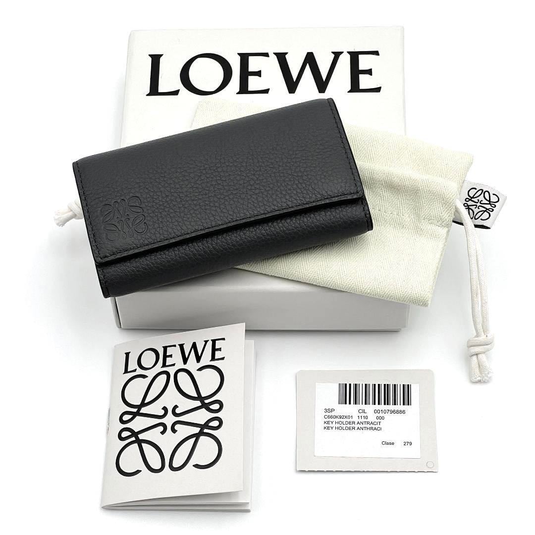 年現行品・6連ロエベ LOEWE メンズ キーケース キーホルダー