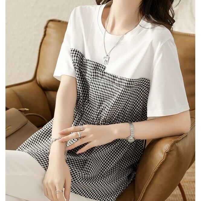 トップス レディース Tシャツ カットソー 半袖 かわいい 大人可愛い きれいめ 上品 清楚 フェミニン おしゃれ お洒落 綺麗 お嬢様 こなれ感 ラブリー キュート ガーリー ロマンチック レトロ 抜け感 送料無料 存在感 無地 OL 通勤 学生 通学 デート お出かけ 女子会 休日 S M L XL 2XL ホワイト ブラック 春 夏 チェック柄 10代 20代 30代 韓国 韓国系 着回し 普段使い 重ね着 ギフト プレゼント ファッション コーデ プチプラ モテ トレンド 流行 インスタ映え