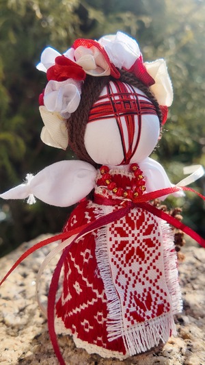 UA.Designer手作りモタンカ 14cm（ウクライナの御守り）スタンド付き