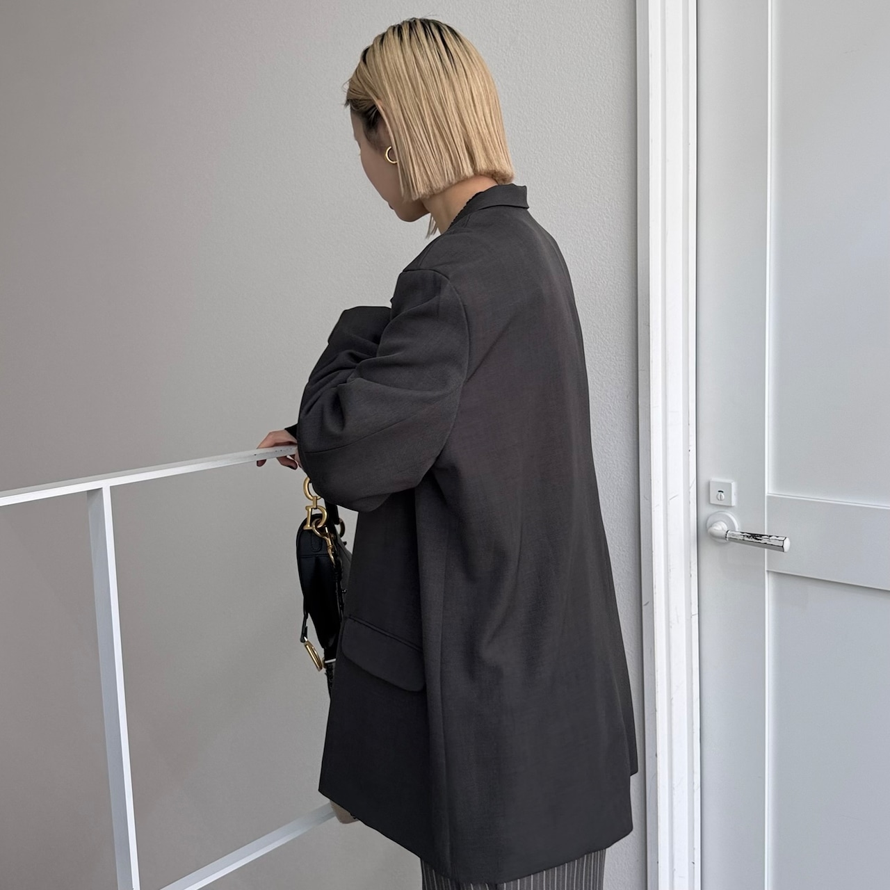 【鹿児島先行販売】ダブルオーバーテーラードJK/チャコール