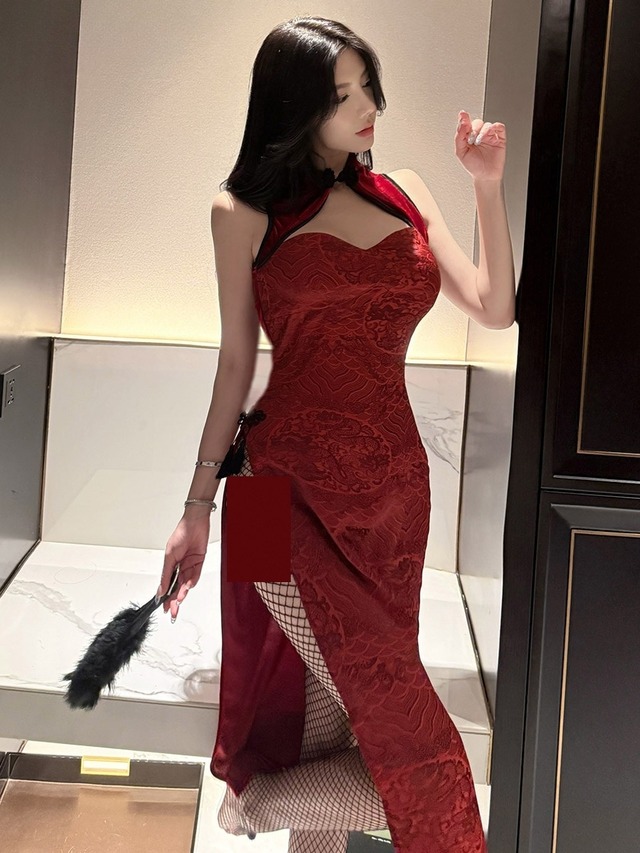 レッドセクシーチャイナコスプレ【No.2851】/かわいいレディースコスプレ衣装
