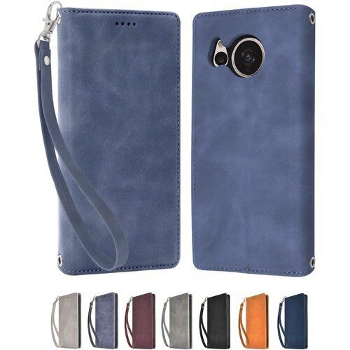 シズカウィル AQUOS sense7 doo SH-53C au SHG10 UQ mobile 手帳型 ケース カバー アイファンデ2 スマホケース 1個入り Blue ブルー色 1643