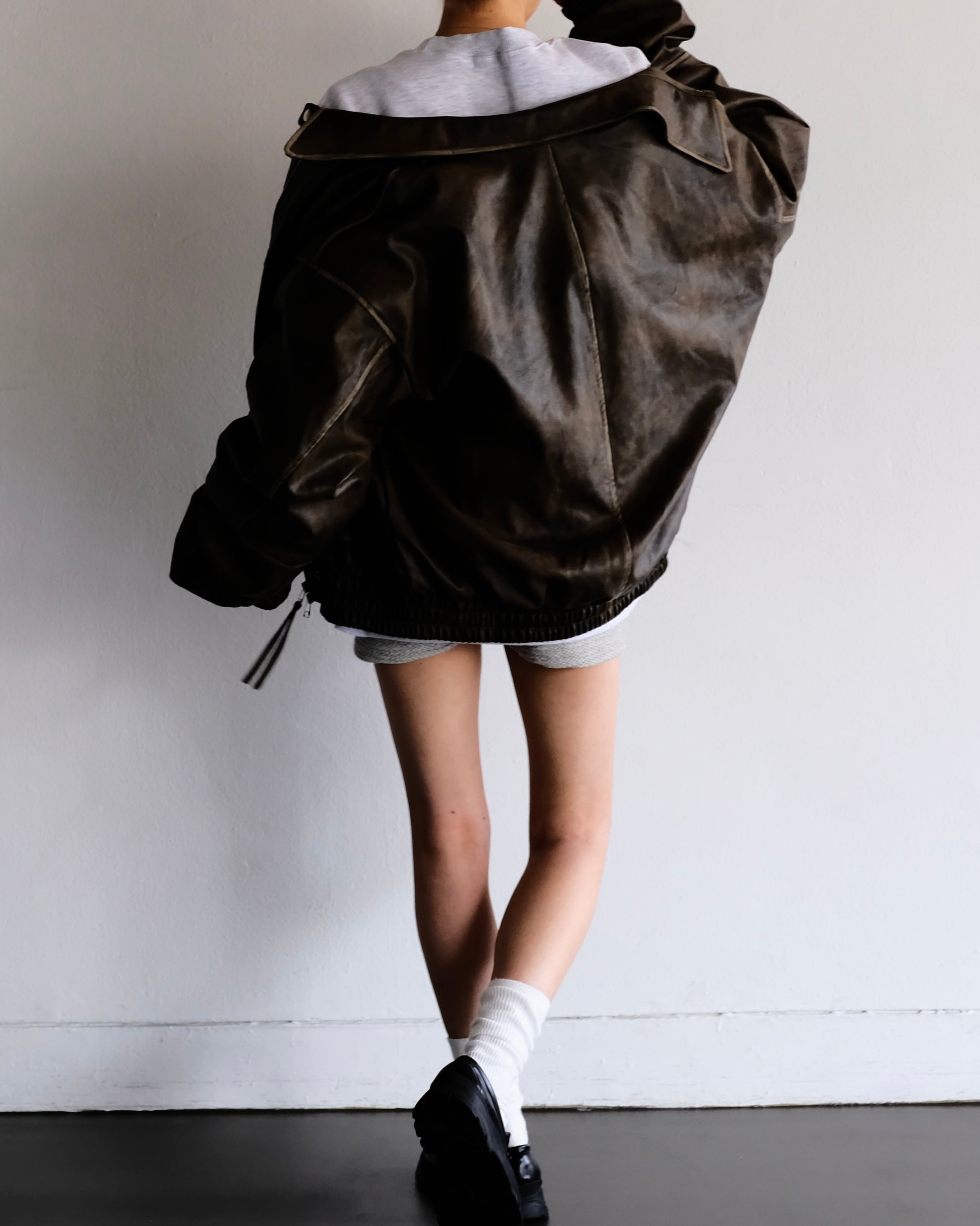 受注販売》VINTAGE VOLUME LEATHER JACKET / BRN | FELIM