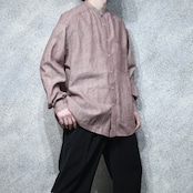 Claiborne linen blend band collar shirt