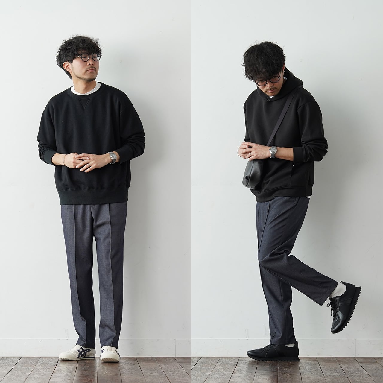 JiTan もりすん 秋冬ver尾州ウールスラックス ブラック S 裾上げ済み デニムを卒業した大人のための「尾州ウールデニムスラックス」 | JiTan