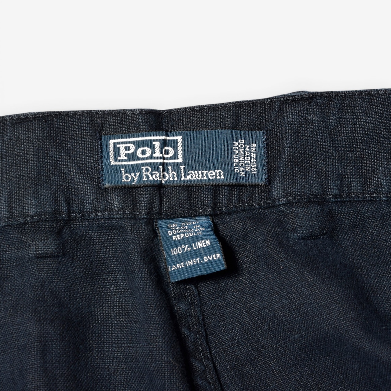 90s POLO by RALPH LAUREN リネン ベイカーパンツ ネイビー