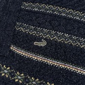 Crocodile クロコダイル ハーフジップ 総柄 ジャガード ウール ニット セーター サイズ M /ネイビー系 日本製 紳士