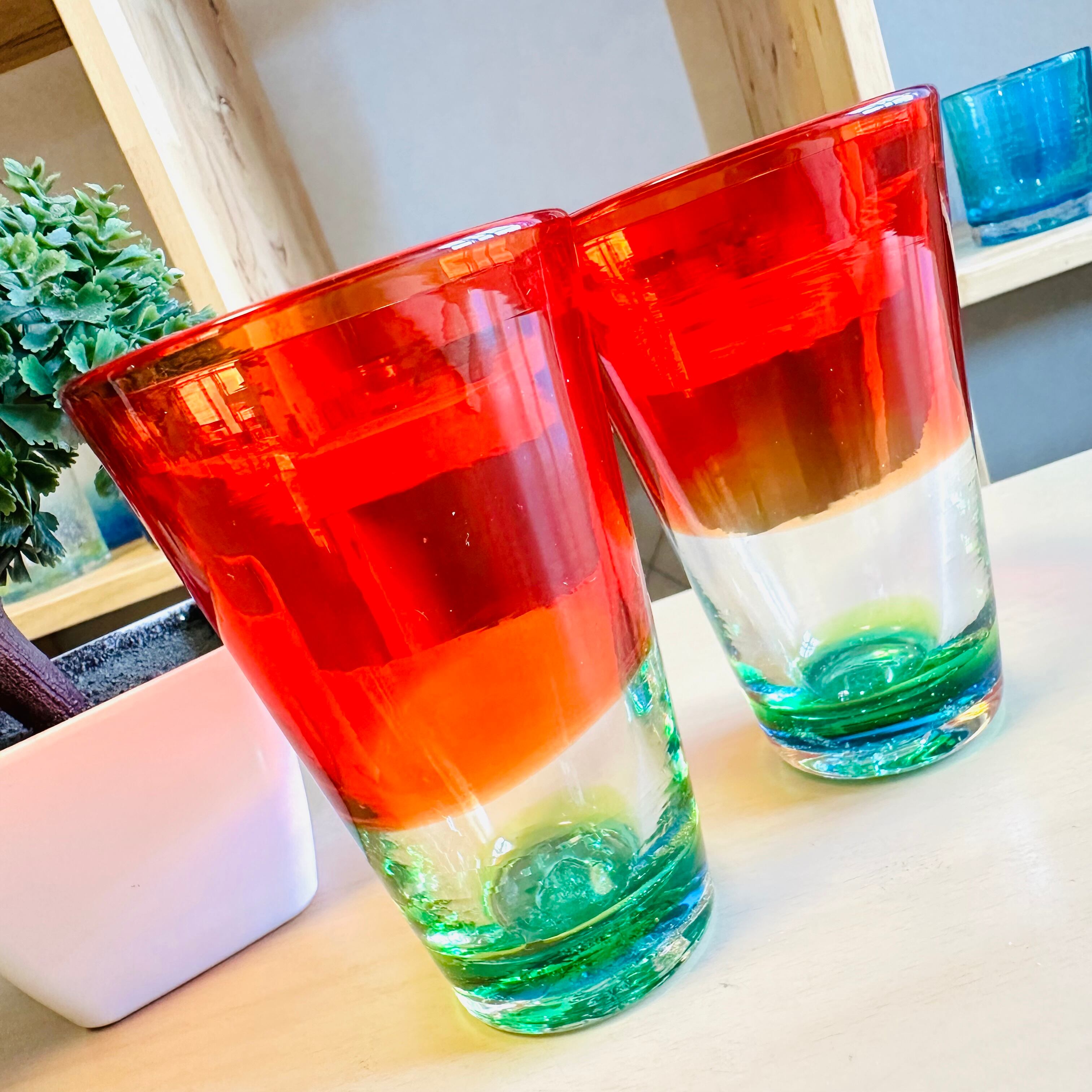 琉球ガラス 下のページの 追加写真です 楽天市場】【ふるさと納税】紺碧の海・紺碧の夕陽グラスセット《琉球