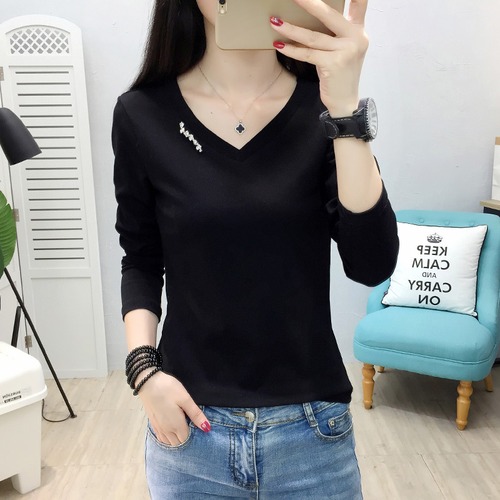 ロンT レディース 無地 長袖 ロングTシャツ Vネック シンプル 着回し力抜群 伸縮性 美デコルテ 大人可愛い 着心地抜群 インナー