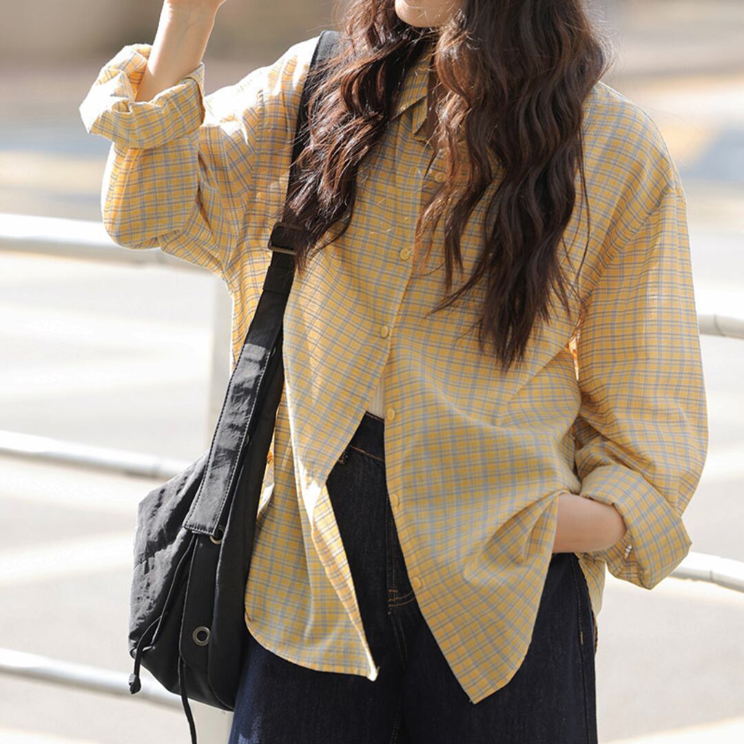 oversized cotton check shirt